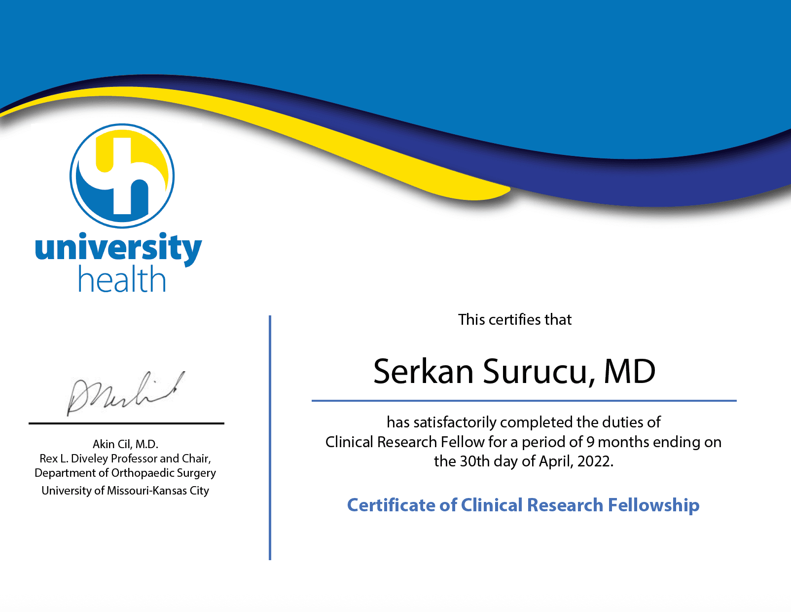 UH Research — Sertifikalar
