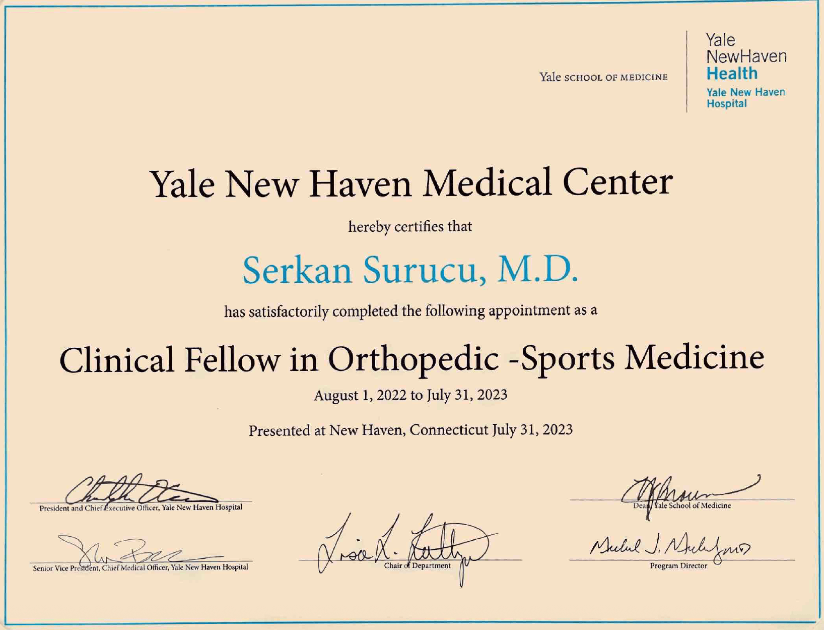 Yale Diploma — Sertifikalar